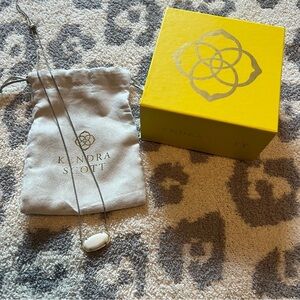 Women’s Kendra Scott silver and white Dylan adjustable pendant necklace